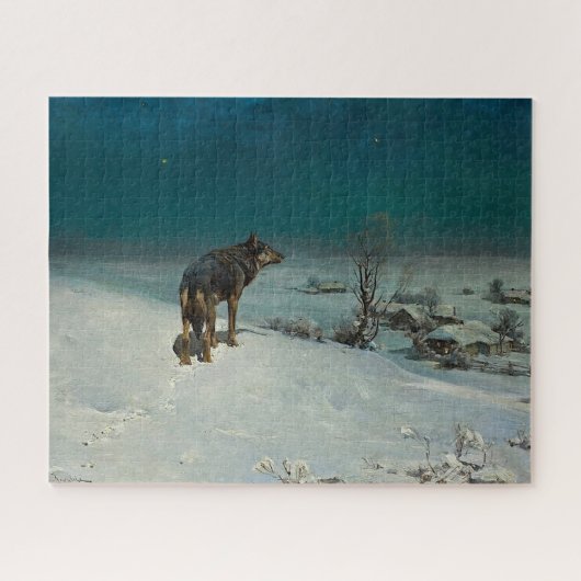 Lone Wolf in Snow Legpuzzel (Horizontaal)