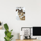 Lone Wolf in Snow Poster (Thuiskantoor)