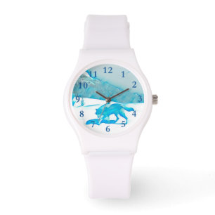 Lone Wolf in WInter Horloge