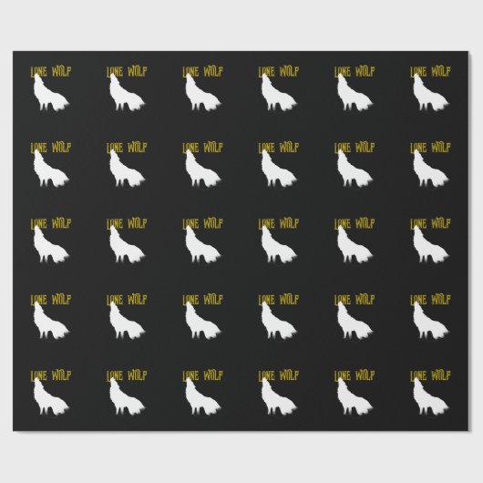 Lone Wolf Male Sigma Modern Minimalist Cadeaupapier (Vlak)