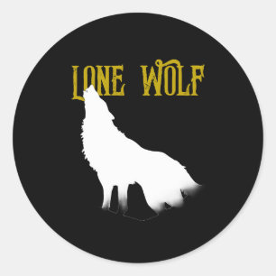 Lone Wolf Male Sigma Modern Minimalist Ronde Sticker