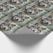 Lone Wolf Motivatie Inspirerend kunst Cadeaupapier (Hoek)