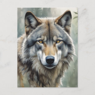 Lone Wolf Motivatie Inspirerend kunst Feestdagenkaart