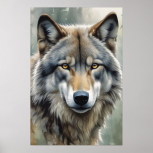 Lone Wolf Motivatie Inspirerend kunst Poster
