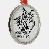 Lone Wolf Sketch Metalen Ornament (Rechts)