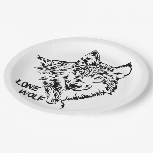Lone Wolf Sketch Papieren Bordje (Gekanteld)