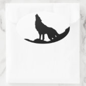 Lone Wolf staat op een heuvel Ovale Sticker (Tas)