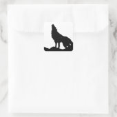 Lone Wolf staat op een heuvel Vierkante Sticker (Tas)