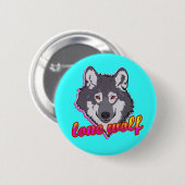 Lone Wolf, stijl 80. Ronde Button 5,7 Cm (Voorkant /achterkant)