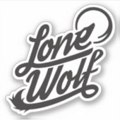 Lone Wolf Typografische Logo Sticker (Voorkant)