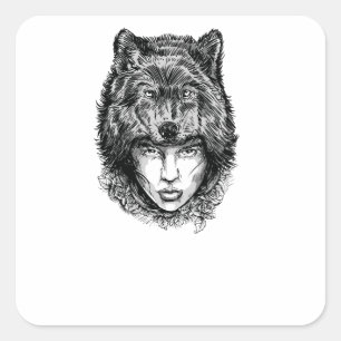 Lone Wolf Vierkante Sticker