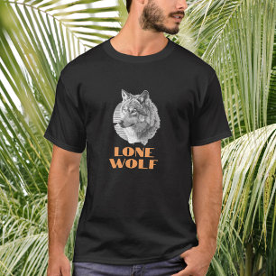 "Lone Wolf" voor uw boodschap, Grijze Wolf Art T-shirt