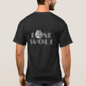 "Lone Wolf" voor uw boodschap, grote grijze tekst T-shirt (Achterkant)