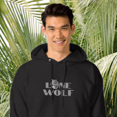 "Lone Wolf" voor uw boodschap, grote lichtgrijze t Hoodie