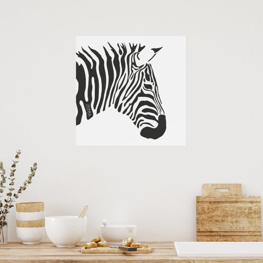 Lone Zebra Poster (Keuken)