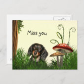 Lonely Dachshund Briefkaart (Voorkant / Achterkant)