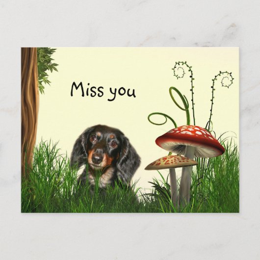 Lonely Dachshund Briefkaart (Voorkant)