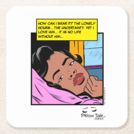 Lonely Hours Reflection Valentijn Romance Vierkante Kartonnen Onderzetter