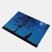 Lonely Howling Wolf Doormat Deurmat (Schuin)