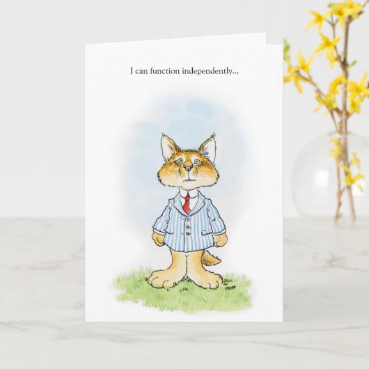 Lonely Kat Kaart (Gele Bloem)