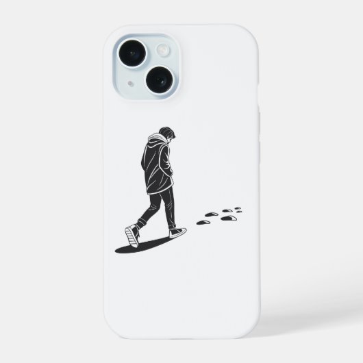Lonely Night Walk Minimal Aesthetic Phone Case (Verso)