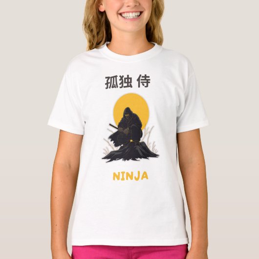 Lonely Ninja Samurai Art Design T-Shirt (Voorkant)