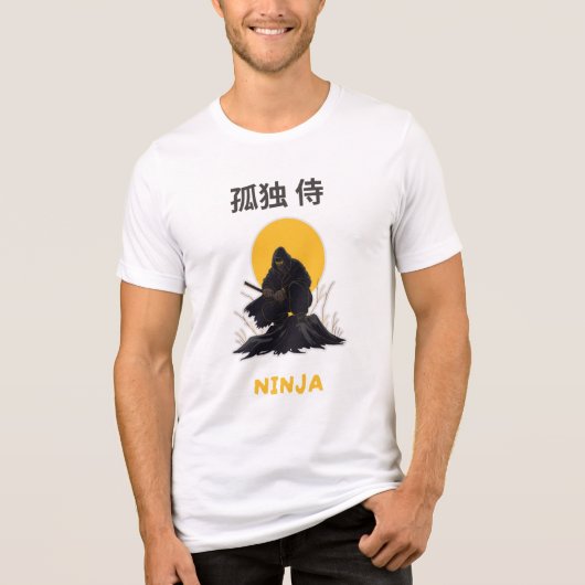 Lonely Ninja Samurai Art Design Tri-Blend Shirt (Voorkant)