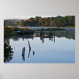 Lonely River Dock Poster