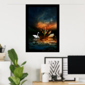 Lonely Swan Poster (Thuiskantoor)