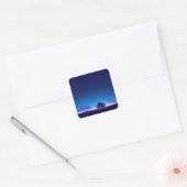 Lonely Tree Silhouette Under Starry Night Sky Vierkante Sticker (Envelop)