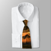 Lonely Tree Sunbeams Couleurs Cravate noir orange (Attaché)