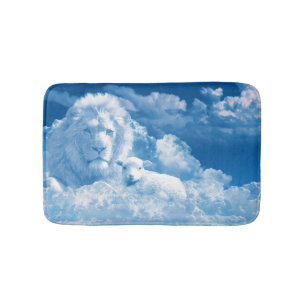 Lonen en lammeren in wolken badmat