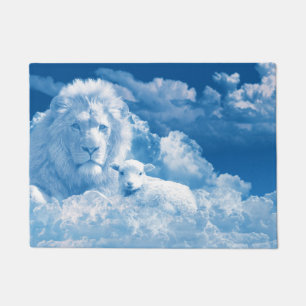 Lonen en lammeren in wolken deurmat