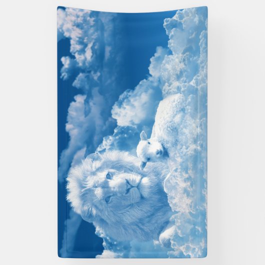 Lonen en lammeren in wolken spandoek (Verticaal)