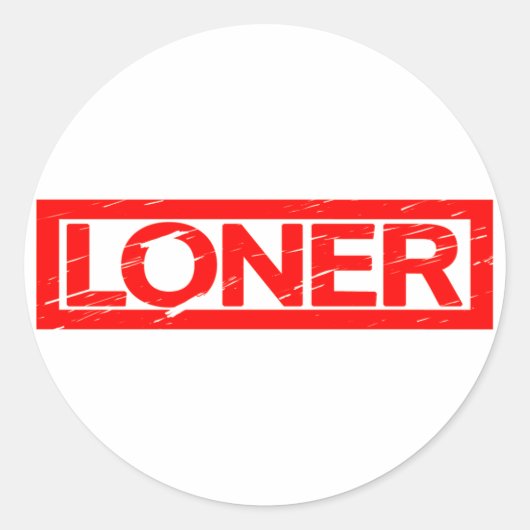 Loner Stamp Ronde Sticker (Voorkant)
