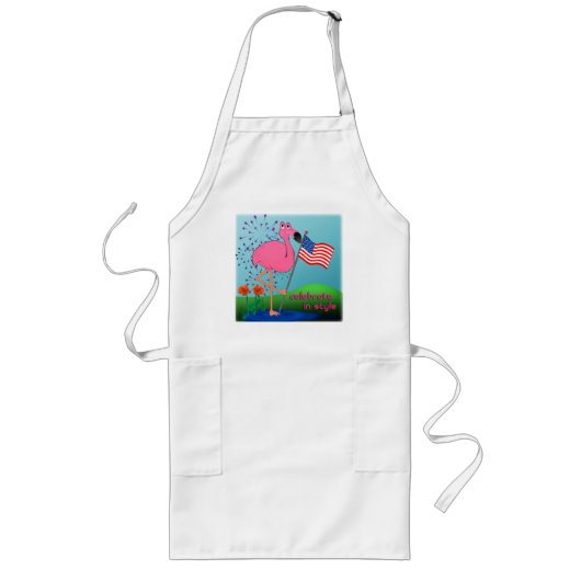 Long 4 juillet tablier de BBQ de Flamant rose (Devant)