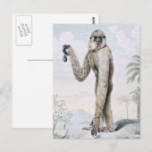 Long Armed Gibbon Ape Art Briefkaart (Voorkant / Achterkant)