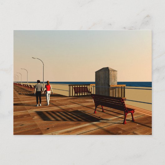 Long Beach Boardwalk, Long Island, New York Briefkaart (Voorkant)