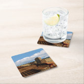 Long Beach boardwalk Vierkante Kartonnen Onderzetter (Insitu)