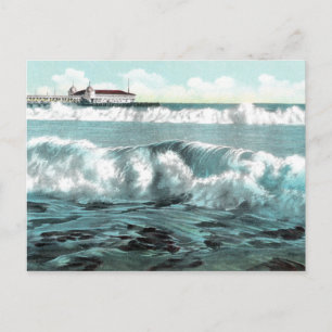 Long Beach Breakers Carte postale Vintage