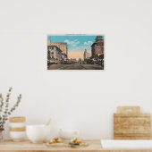 Long Beach, CA - Ocean Boulevard Uitzicht Poster (Keuken)