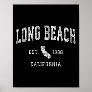 Long Beach California CA Atletische Sport D Poster
