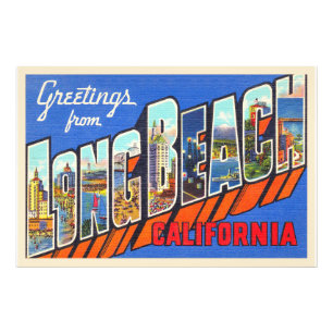Long Beach California CA Large Letter Briefkaart Foto Afdruk