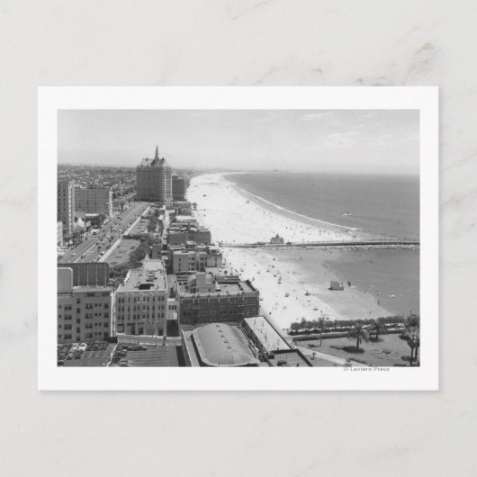 Long Beach, California Coastline and Beach Briefkaart (Voorkant)