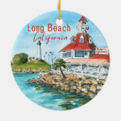 Long Beach California Ornament (Achterkant)