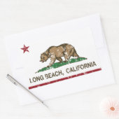 Long Beach California Republic Flag Rechthoekige Sticker (Envelop)