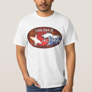 Long Beach California surfer golven kunstwaarde t- T-shirt