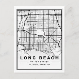 Long Beach California, Verenigde Staten reiskaart Briefkaart