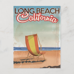 Long Beach California vintage poster Briefkaart