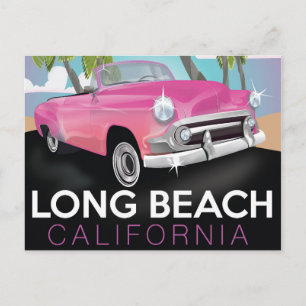 Long Beach California vintage poster Briefkaart